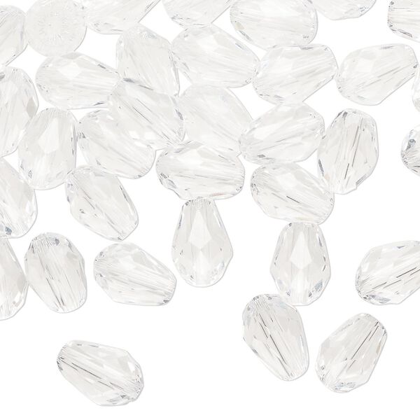 Bead Celestial Crystal&reg; 1pkg60, 8x6mm teardrop / 66 facets, clear image number 0