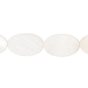 Mother-of-pearl shell 1pkg1, flat oval bead 15.5 to 16 inch 18x12mm
