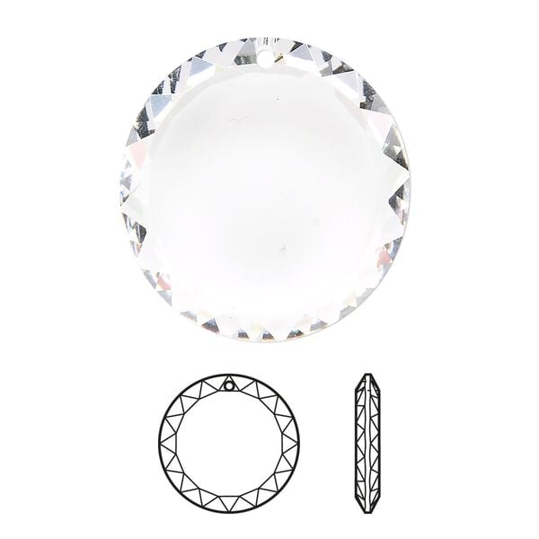 Focal 24pk crystal, Swarovski&reg; 30mm pendant disc 6049 image number 0