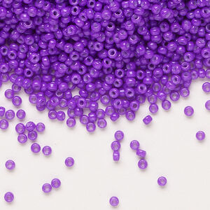 Seed bead, Miyuki, glass, pkg/25g, #11 rocaille, opaque outside dyed red violet, (RR-1378).