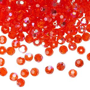 Bead 144pk hyacinth AB, Preciosa Czech crystal 4mm round