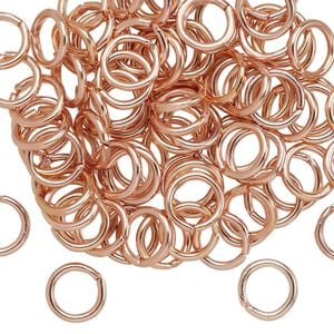Jump ring 1pkg100 aluminum, 8mm round, 16 gauge / 5.4mm inside diameter / copper