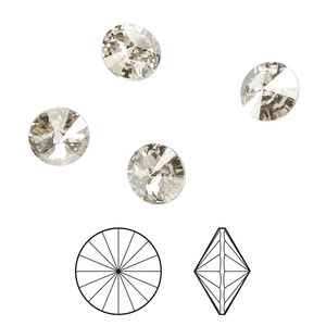 Chaton 8pk crystal silver shade foil back, Crystal Passions&reg; 8.16-8.41mm rivoli SS39 1122