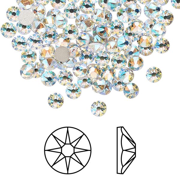 Flat back 1440pk crystal shimmer foil back, Swarovski&reg; 3.8-4mm rose round SS16 2088 image number 0