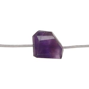 Amethyst 1pkg6, hand-cut step-cut nugget bead natural small