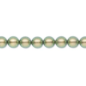 Pearl 50pk iridescent green, Crystal Passions&reg; 6mm round 5810