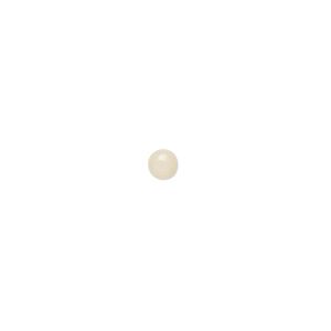 Cabochon, bamboo coral (bleached), white, 4mm calibrated round, Mohs hardness 3-1/2 to 4. Sold per pkg of 6.
