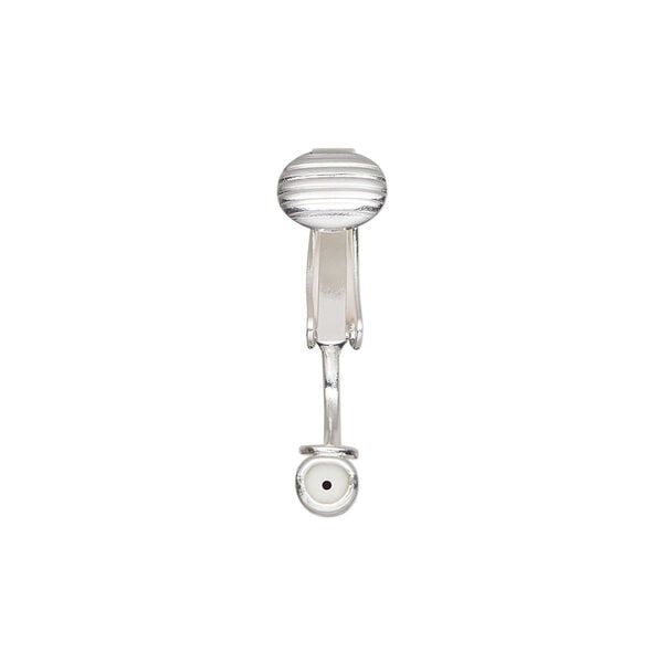 Ear wire 1pkg100, earclip converter, silver-plated brass / silicone, 16mm fishhook with 10mm barrel, fits up to 20 gauge earstud, 50 pair image number 3