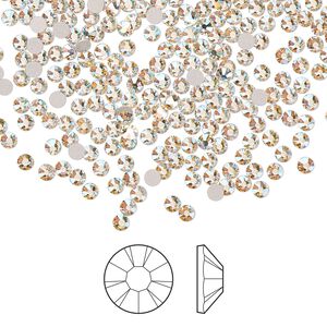 Flat back 144pk gold quartz AB foil back, Preciosa MAXIMA Czech crystal rhinestone 2.1-2.3mm chaton rose round SS7