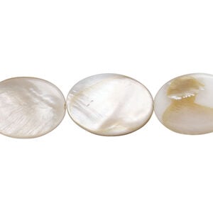 Mother-of-pearl shell 1pkg1, puffed oval bead 15 inch 18x13mm-19x14mm