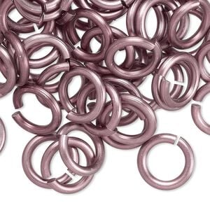 Jump ring 1pkg100 aluminum, 12mm round, 12 gauge / 7.9mm inside diameter / copper patina / antique