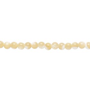Mother-of-pearl shell 1pkg1, round bead natural 15.5 to 16 inch 3mm