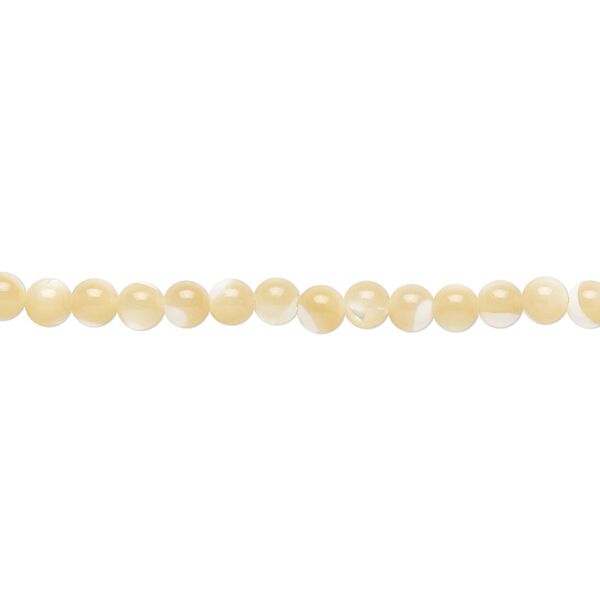 Mother-of-pearl shell 1pkg1, round bead natural 15.5 to 16 inch 3mm image number 0