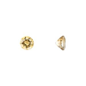 Citrine 1pkg1, hand-cut faceted round gem 7mm