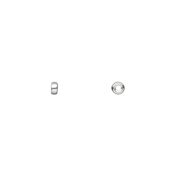 Bead 1pkg50 sterling silver, 3x1.5mm flat rondelle image number 0