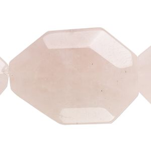 Rose quartz 1pkg1, faceted flat nugget bead natural approximately 8 inch extra-large