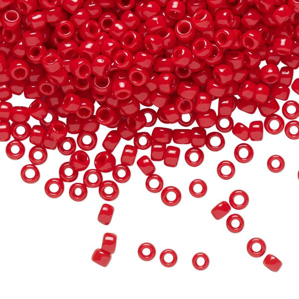 Seed bead, TOHO BEADS&reg;, glass, pkg/50g, #8 round, opaque pepper red (TR-08-45). image number 0