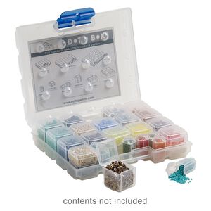 Organizer, Dot Box&trade;, plastic, clear and blue, 7 x 6 x 1-1/2 inches with (31) removable containers. Sold per 32-piece set.