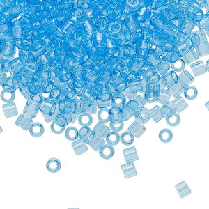 Seed bead, Delica&reg;, glass, pkg/250g, #8 round, transparent aqua (DBL-0706).