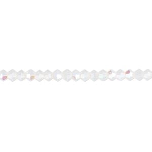 Bead 1pk 16 facets translucent clear frosted AB, Celestial Crystal&reg; 3mm bicone 15.5-16 inch