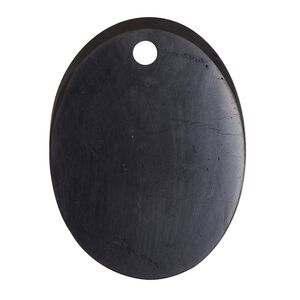 Shungite 1pkg1, flat oval focal natural 35x25mm-40x30mm