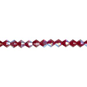 Bead 144pk Siam shimmer, Crystal Passions&reg; 4mm bicone 5328