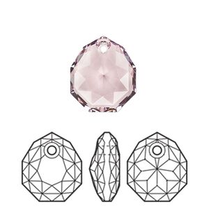 Drop 1pk light amethyst, Crystal Passions&reg; 16x13.5mm pendant majestic 6436