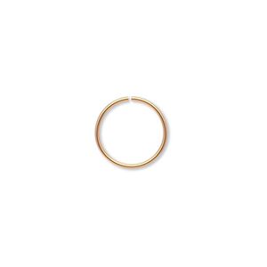 Jump ring 1pkg100 gold-plated, 12mm round, 20 gauge / 10.4mm inside diameter / brass