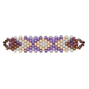 Focal, Creative Touch, glass, bronze / copper / multicolored, 35x9mm double-sided rectangle. Sold individually.