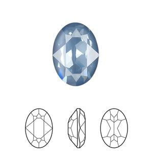 Fancy stone 1pk crystal denim ignite LacquerPRO, Crystal Passions&reg; 18x13mm oval 4120