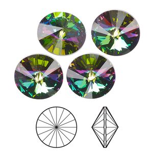 Chaton 12pk crystal electra, Crystal Passions&reg; 14mm rivoli 1122