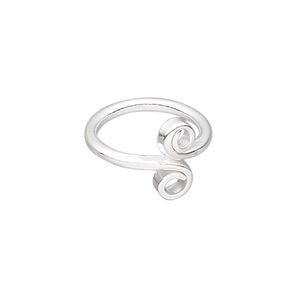 Toe ring, Hill Tribes, silver-plated copper, 13mm wide with double swirl design, adjustable. Sold individually.