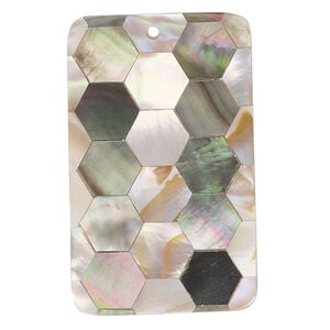 Black lip shell / gold lip shell / mother-of-pearl shell 1pkg1, top-drilled 1sided flat rectangle focal 43x26mm-44x27mm