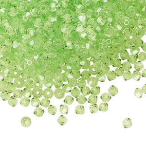 Bead 144pk limecicle, Preciosa Czech crystal 3mm bicone