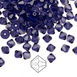 Bead 576pk deep tanzanite, Preciosa Czech crystal 5mm bicone