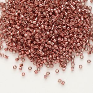 Seed bead, Delica&reg; 1pkg7.5g glass, #11 round, opaque galvanized berry / outside dyed / outside dyed (DB-0423)