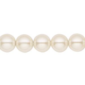 Hemalyke&trade; 1pkg1, pearlescent beige, round bead 15.5-16 inch 10mm