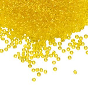 Seed bead, Preciosa Ornela Czech glass, pkg/50g, #11 rocaille, transparent yellow amber, (80010).