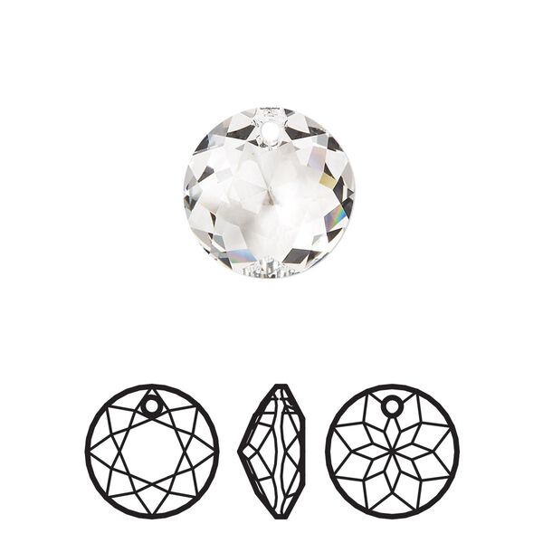 Drop 24pk crystal, Swarovski&reg; 14mm pendant classic cut 6430 image number 0