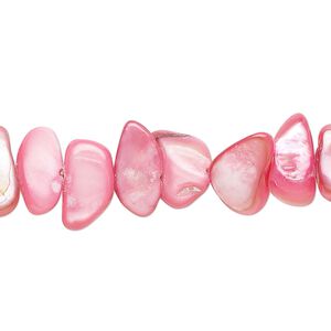 Mother-of-pearl shell 1pkg1, chip bead 30 inch blush small to extra-large