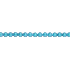 Pearl 100pk iridescent dark turquoise, Crystal Passions&reg; 3mm round 5810