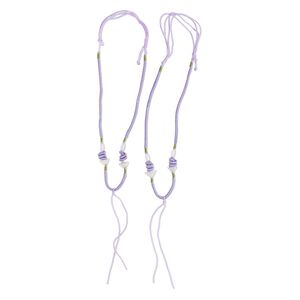 Imitation silk / jadeite 1pkg2, macram&eacute; necklace cord adjustable 20 inch / 5.5 inch dangle 2-3.5mm