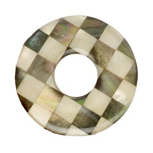 Focal, black lip shell / gold lip shell / mother-of-pearl shell (assembled) 1pkg1, 34-35mm single-sided donut.
