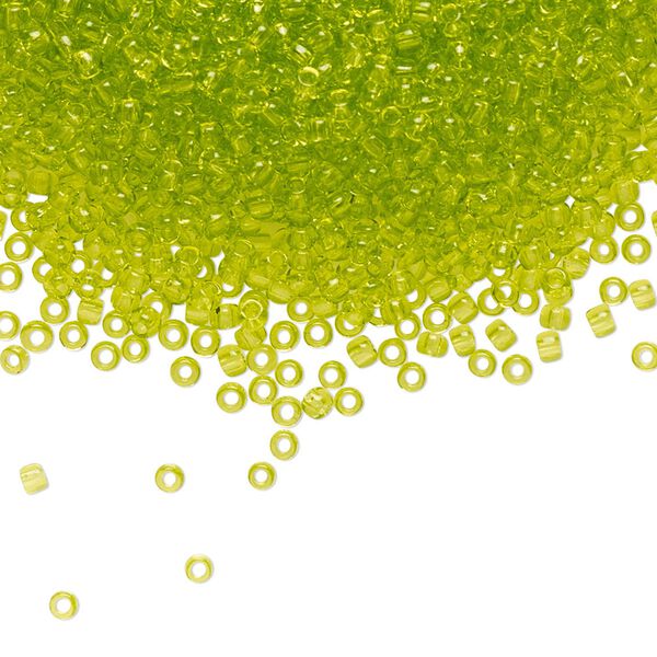 Seed bead, TOHO BEADS&reg;, glass, pkg/250g, #11 round, transparent lime green (TR-11-4). image number 0