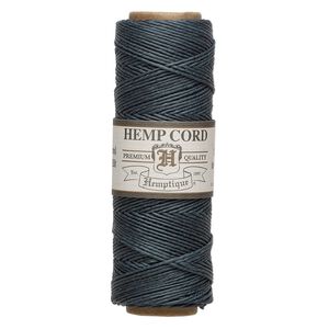 Cord 1pkg1, Hemptique&reg;, polished hemp, emerald green, 0.5mm, 10-pound test. 205-foot spool.