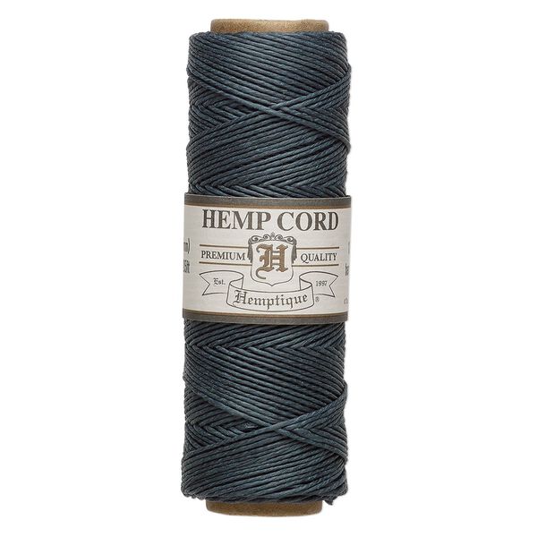 Cord 1pkg1, Hemptique&reg;, polished hemp, emerald green, 0.5mm, 10-pound test. 205-foot spool. image number 0