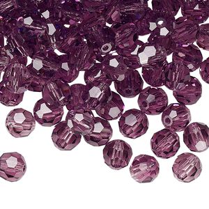Bead 288pk amethyst, Preciosa Czech crystal 6mm round