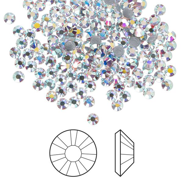 Flat back 144pk crystal AB foil back, Crystal Passions&reg; hotfix rhinestone 2.7-2.9mm rose round SS10 2038HF image number 0