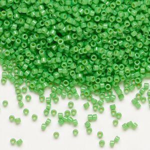 Seed bead, Delica&reg;, glass, pkg/250g, #11 round, Duracoat&reg; opaque outside dyed Fiji green (DB-2126).