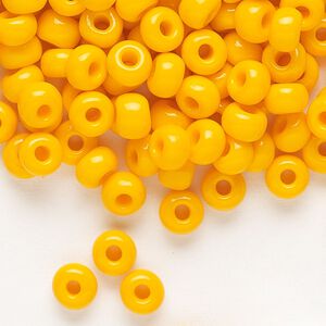 Seed bead, Preciosa Ornela Czech glass, pkg/50g, #2 rocaille, opaque orange, (93110).